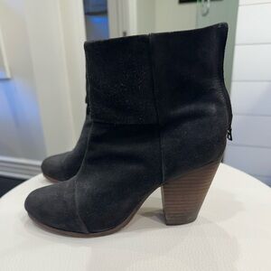 rag & bone Black Suede Ankle Boots